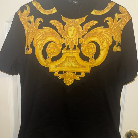 AUTHENTIC MENS VERSACE BAROQUE T-SHIRT LARGE SLIM FIT - Picture 4 of 8
